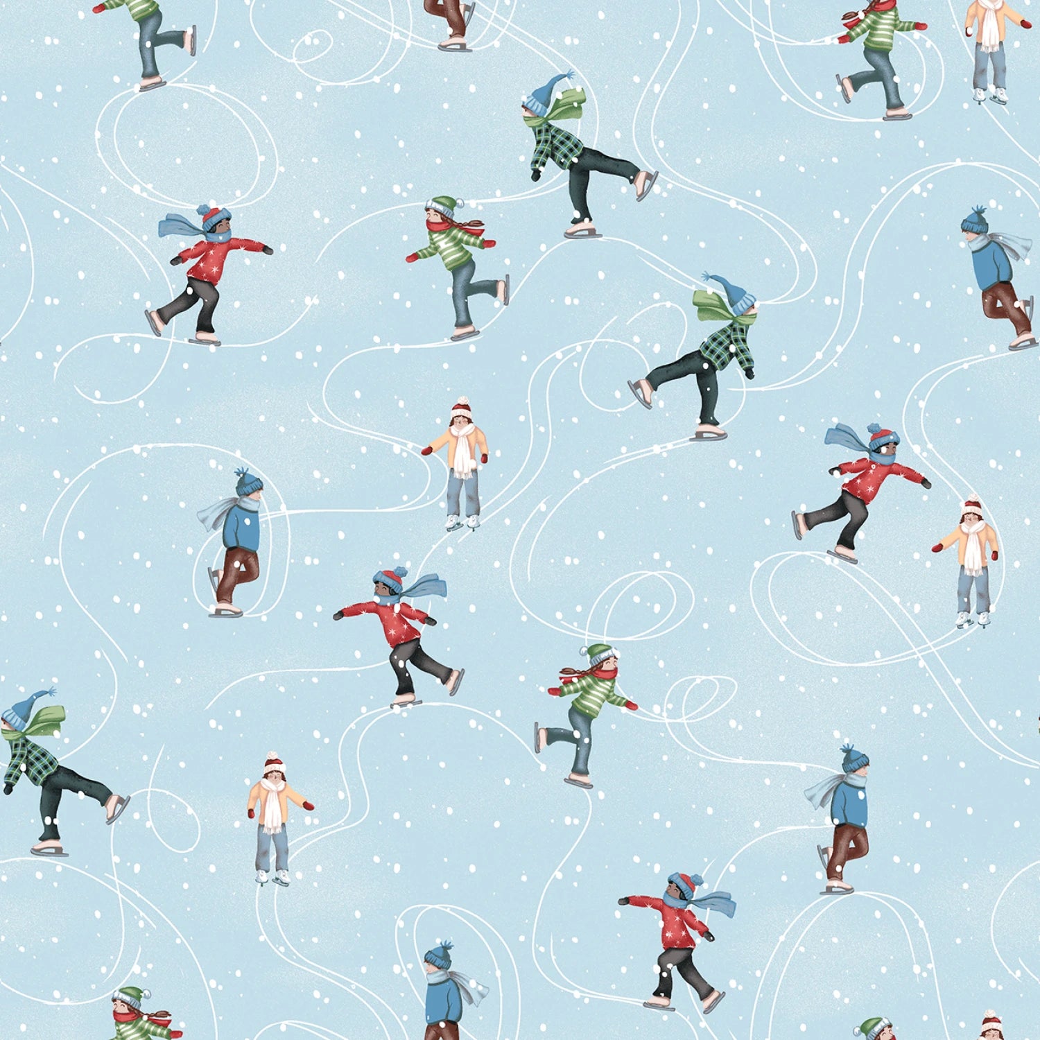 Christmas Village | Blue Ice Skaters by Rebecca Canale for Studio E | 8308S-11