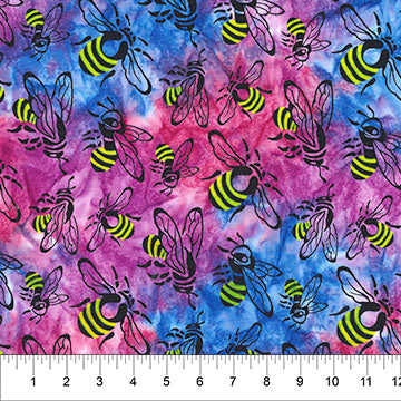 Buzzy Bee | Bees - Magenta Multi by Banyan Batiks | 83640-28 | Batik Cotton Fabric