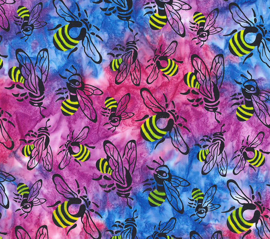 Buzzy Bee | Bees - Magenta Multi by Banyan Batiks | 83640-28 | Batik Cotton Fabric