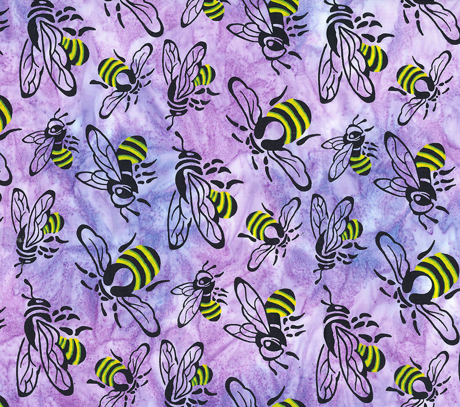 Buzzy Bee | Bees - Lilac by Banyan Batiks | 83640-54 | Batik Cotton Fabric