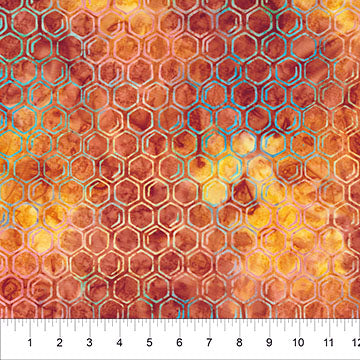 Buzzy Bee | Honeycomb - Rust by Banyan Batiks | 83641-58 | Batik Cotton Fabric