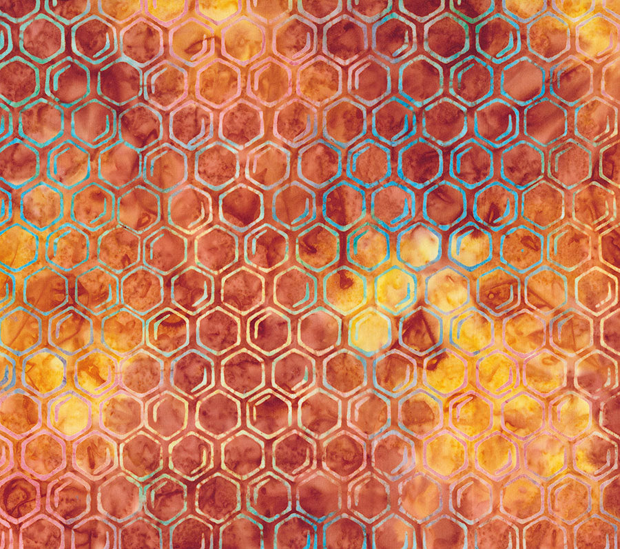 Buzzy Bee | Honeycomb - Rust by Banyan Batiks | 83641-58 | Batik Cotton Fabric