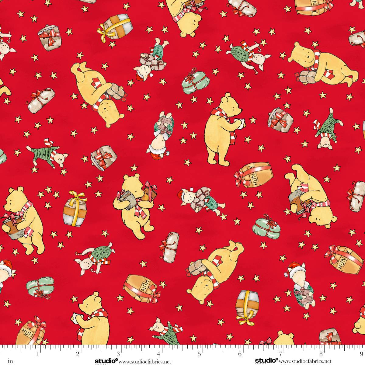 Christmas at Pooh Corner | Bears and Bundles Red by W.A. Dodge for Studio E | 9101-88