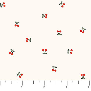 Cherry Orchard | Ditsy Cherries - Cream by Bernadett Urbanovics for FIGO Fabrics | 91317-11