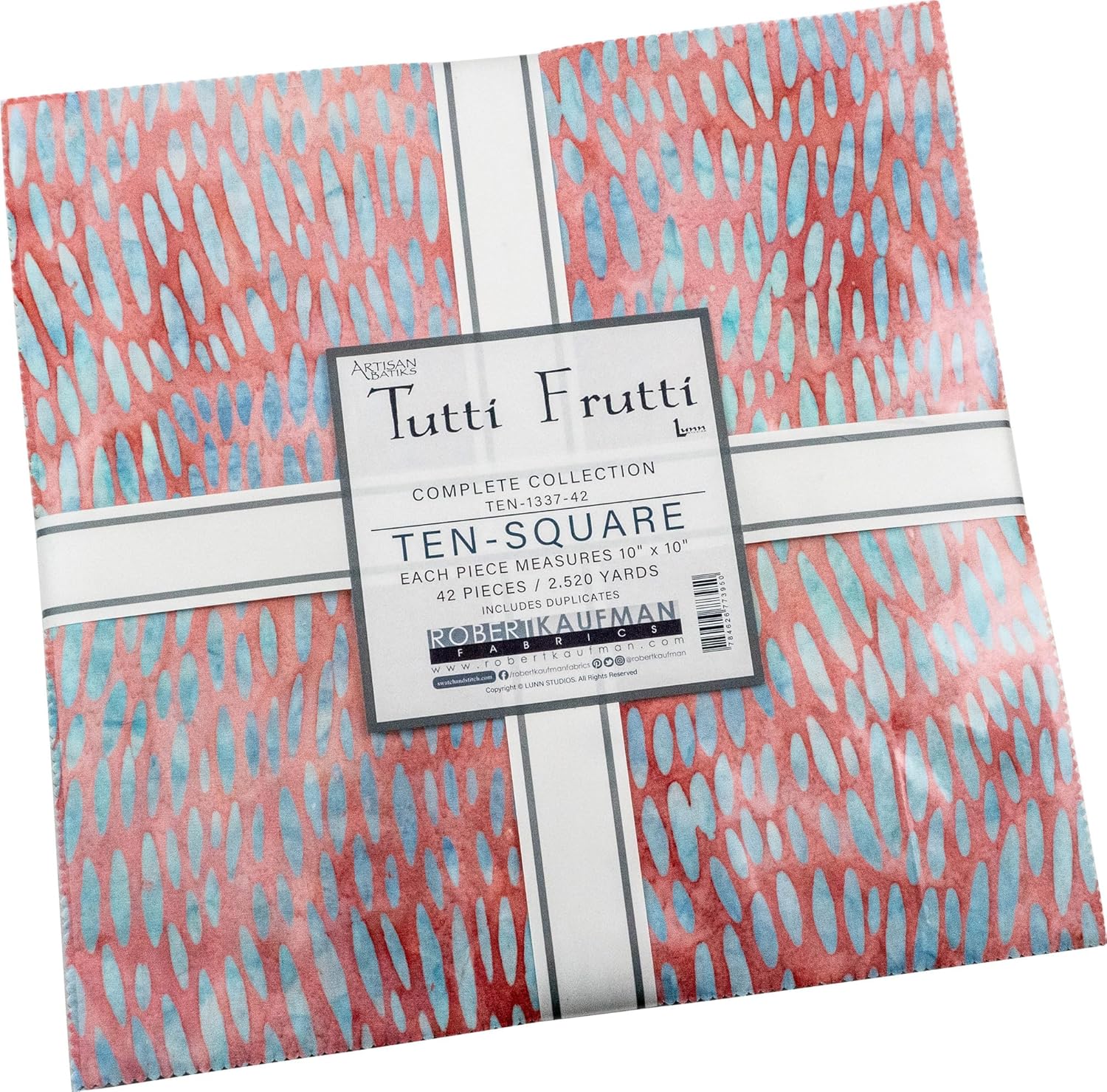 Tutti Frutti Artisan Batiks | 10" Square Pack by Lunn Studios for Robert Kaufman | 42 pcs