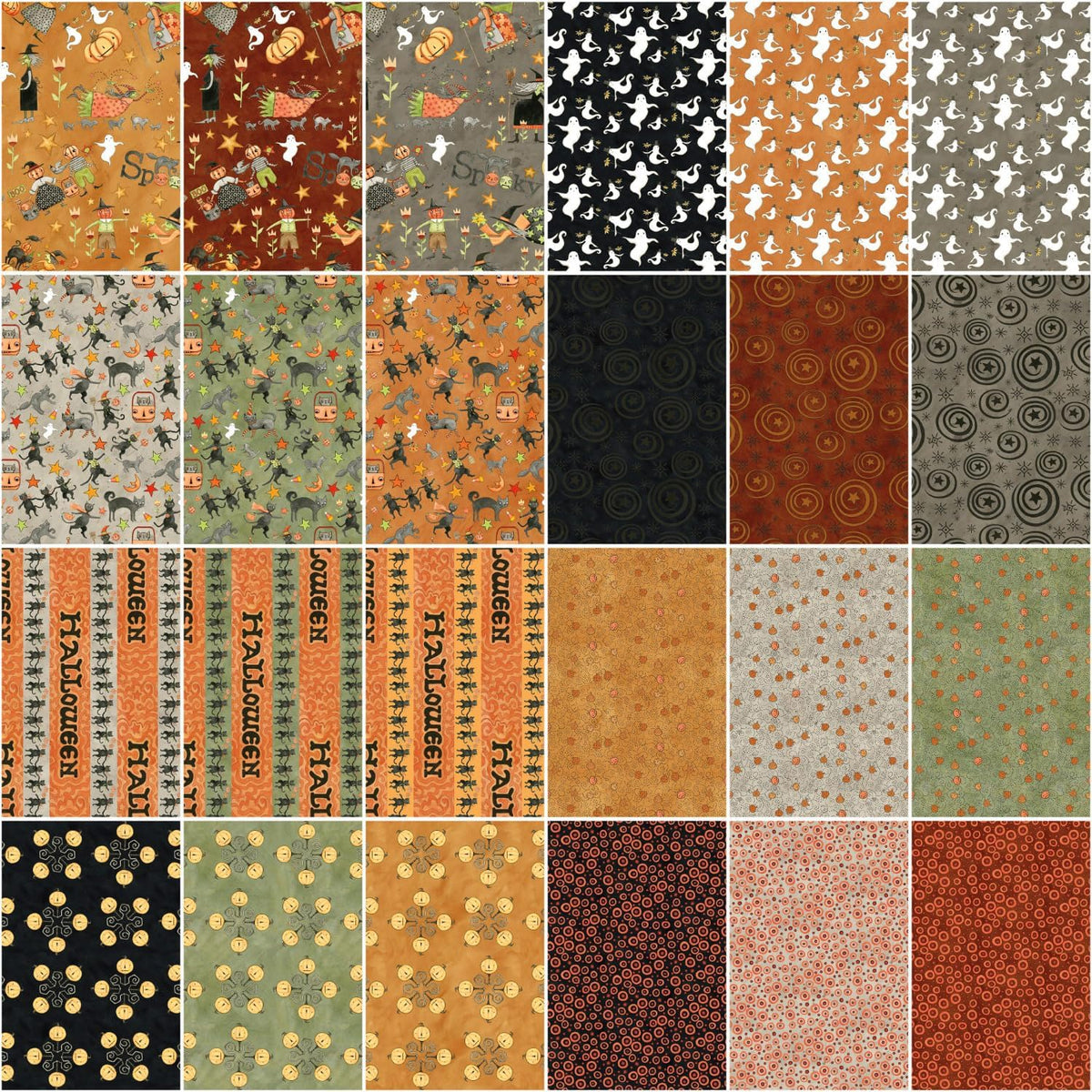 Spooky | Fat Quarter Bundle by Teresa Kogut for Riley Blake | 24 pcs | 100% Cotton