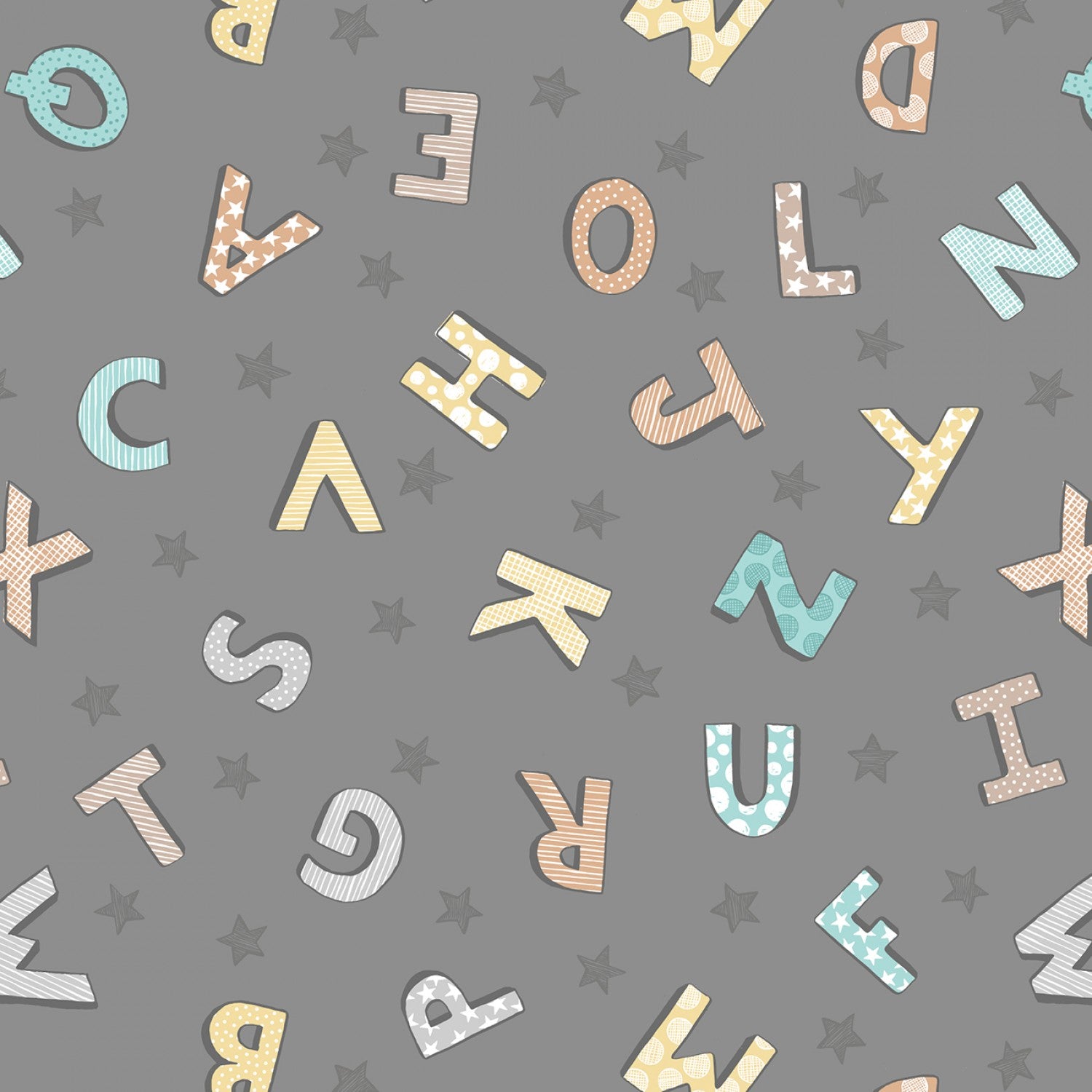 Bella Bunny & Bear | Alphabet on Dark Grey by Lewis & Irene | A648.3