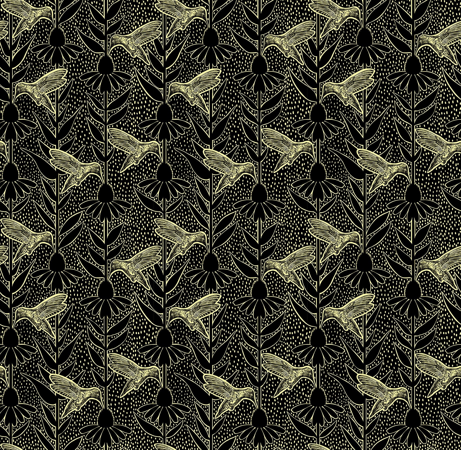 Indelible: Ink | Humming - Black by Anna Maria Textiles | AMT1007-99L