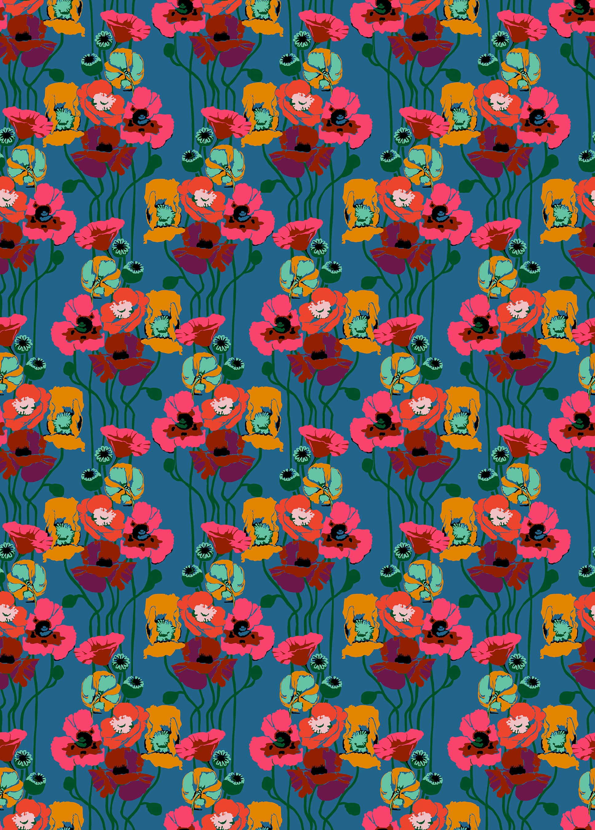 Overdressed | Pouring Poppies - Paint by Anna Maria for Anna Maria Textiles | AMT151-47L