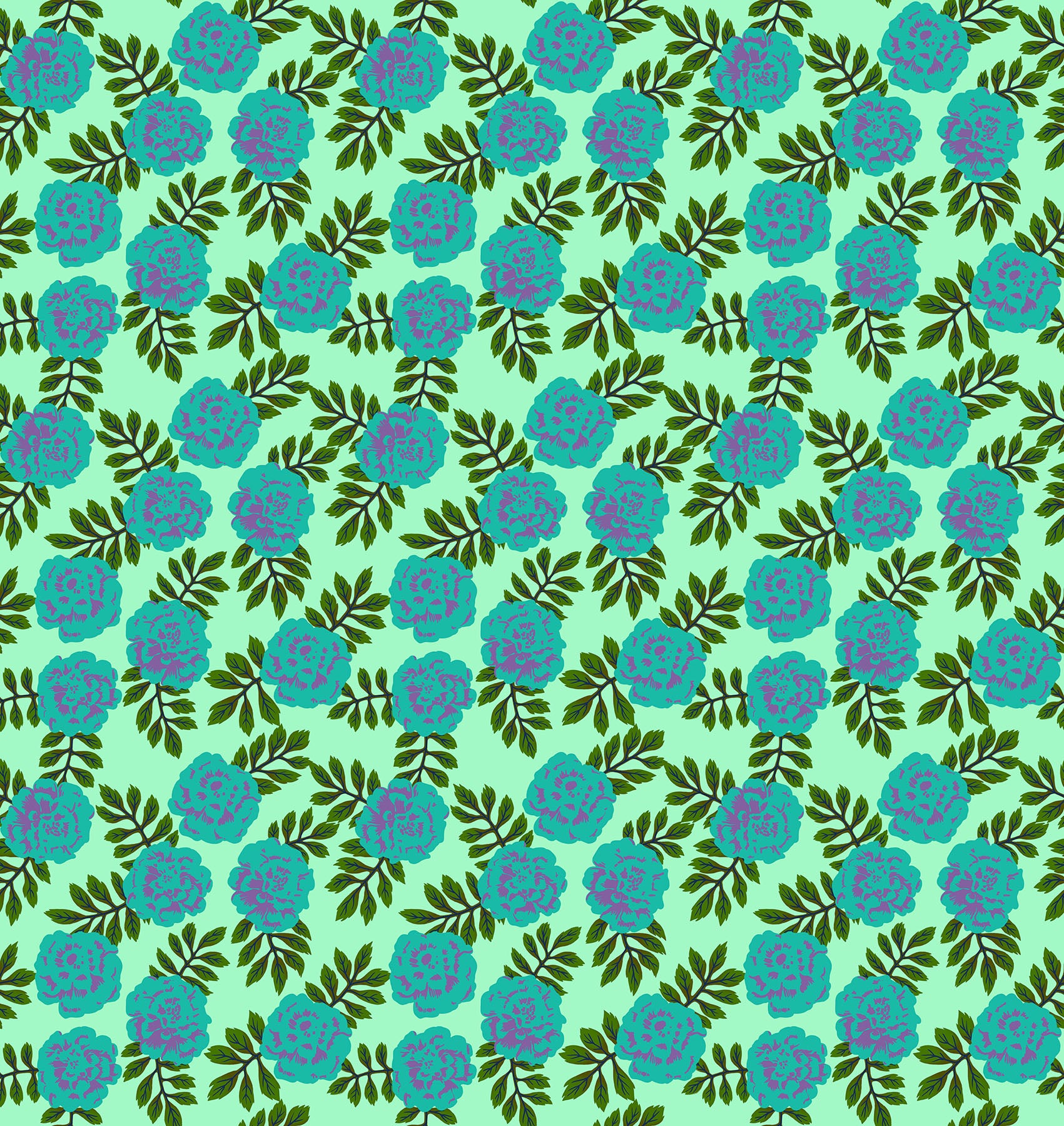 Yesterday | Carnation Aqua by Juliana Horner for Anna Maria Textiles | AMT155-75C