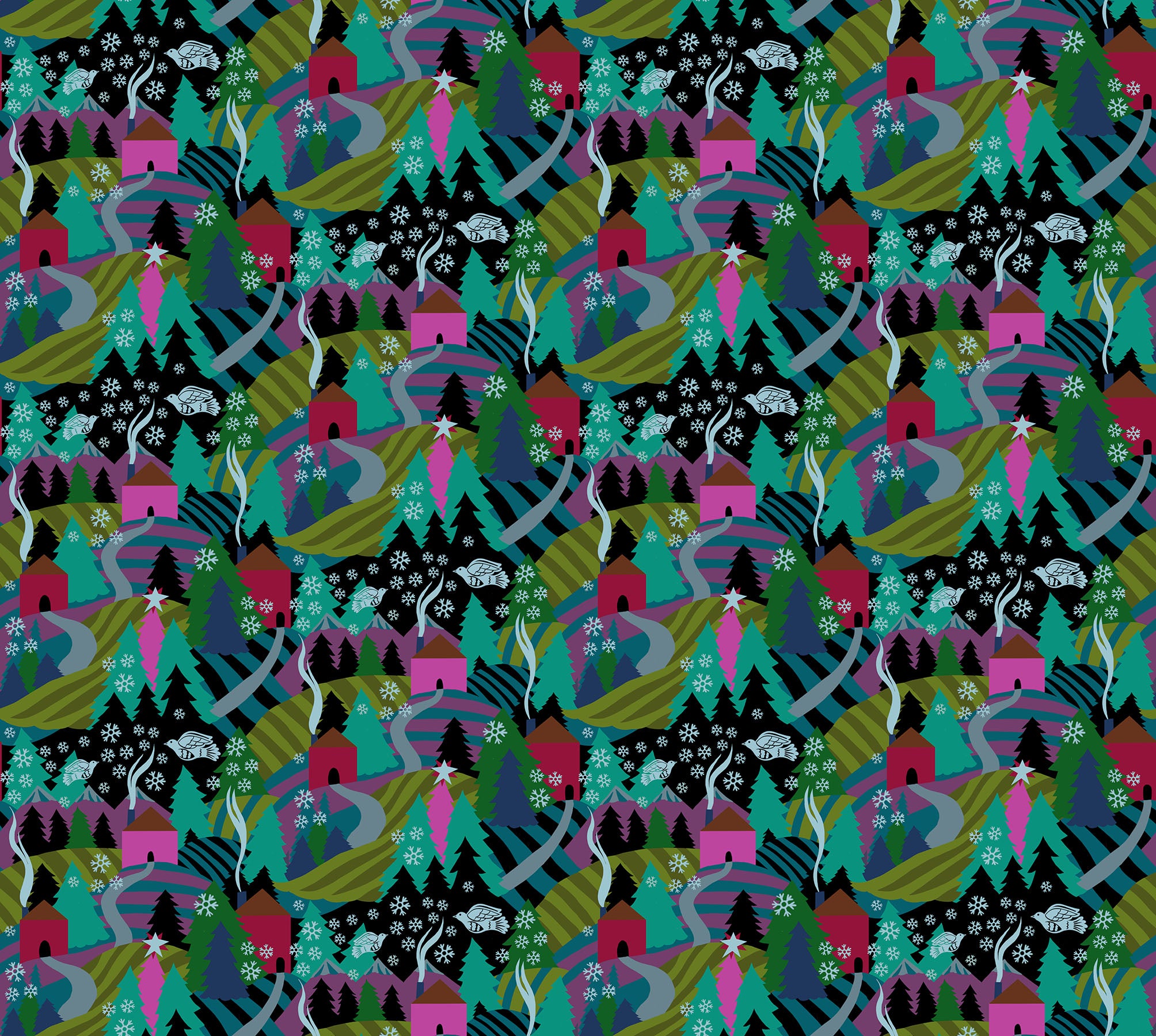 Cozy Christmas | Flurry - Midnight by Anna Maria Textiles | AMT161-99L