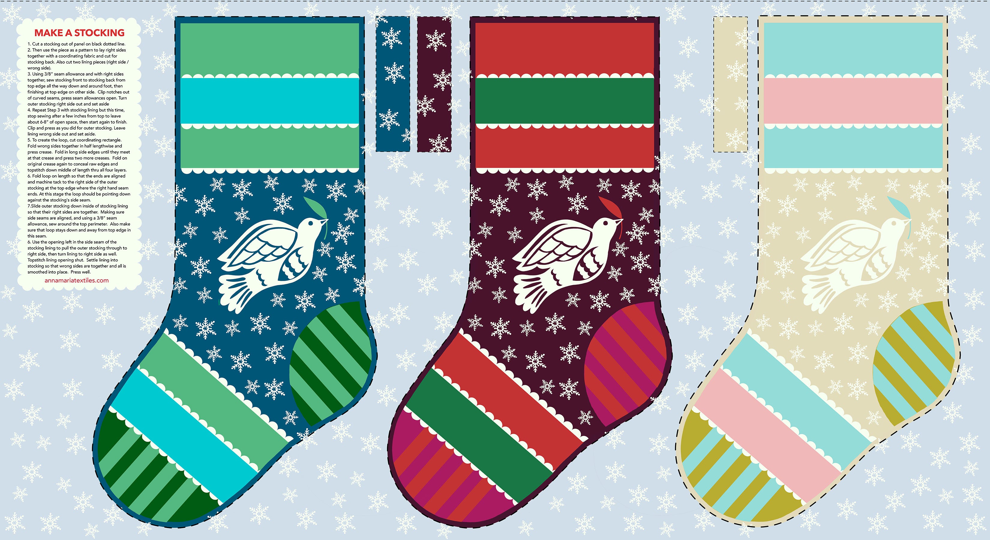 Cozy Christmas | 24" Stocking Panel by Anna Maria Textiles | AMT167-40 | 100% Cotton