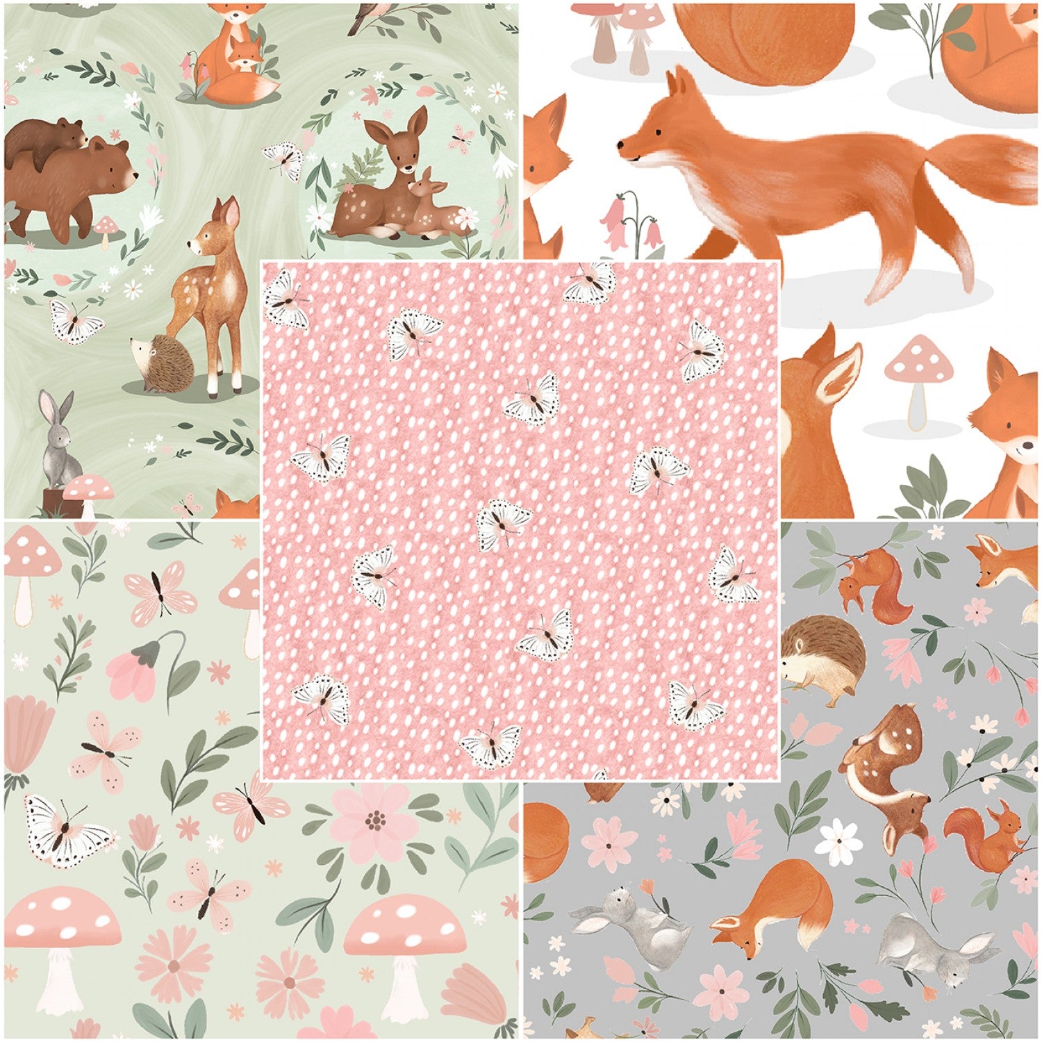 Baby in Bloom Flannel | Butterflies & Blooms Green by Jo Taylor for 3 Wishes | 21675-GRN