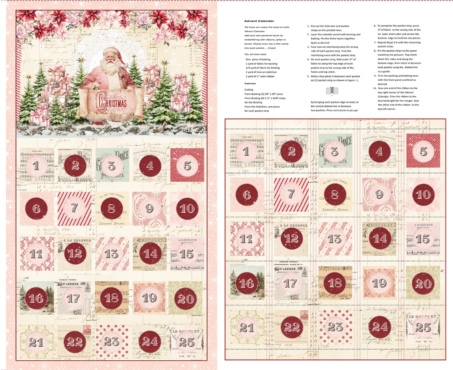 Christmas Magic | Advent Calendar Panel Ivory by Frank Garcia for Blank Quilting | 2029P-41