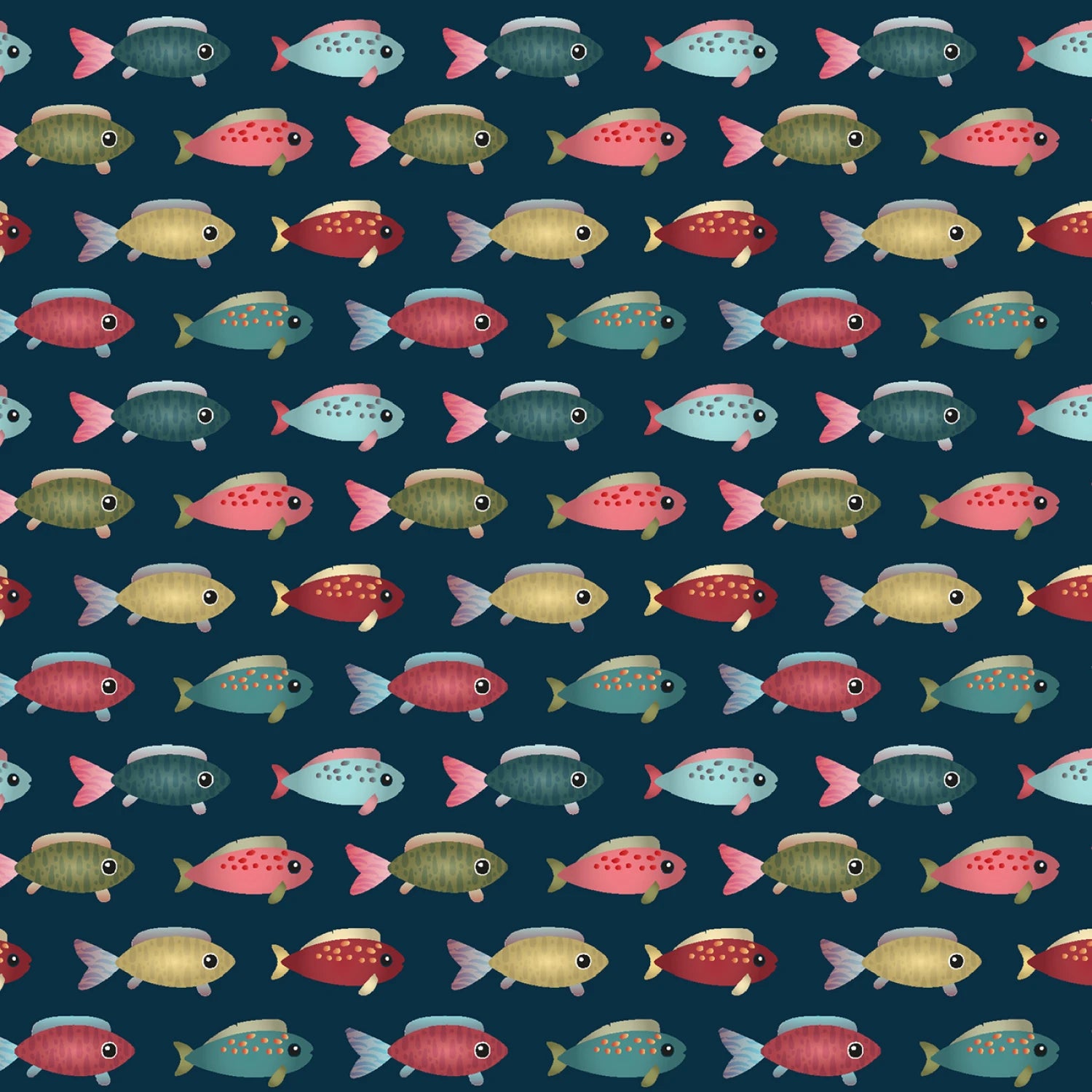 Lake Night Serenade | Navy Tiny Fish by Bienvenido for Blank Quilting | 4307-77