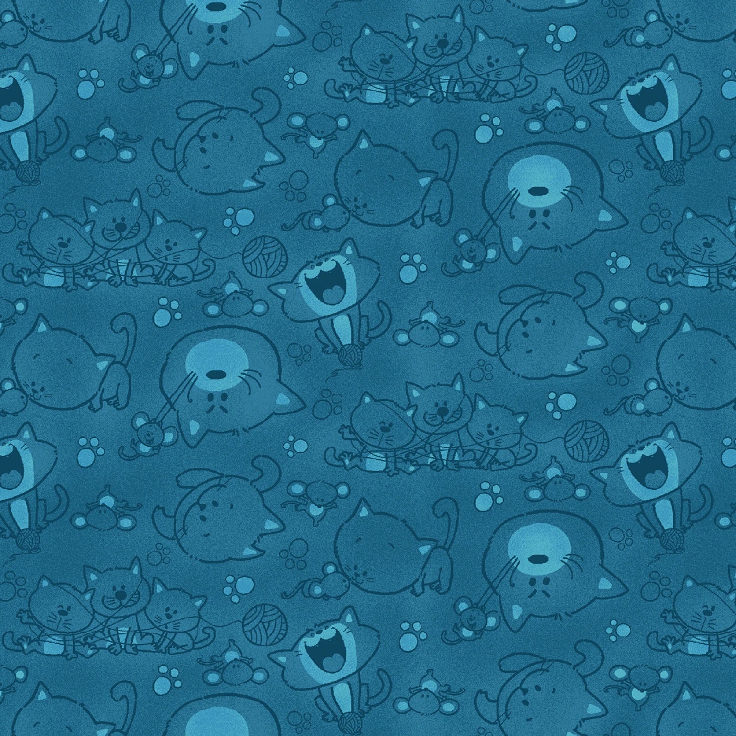 Cat Hair Don't Care | Tonal - Navy by Nidhi Wadhwa for Blank Quilting | 4420-77