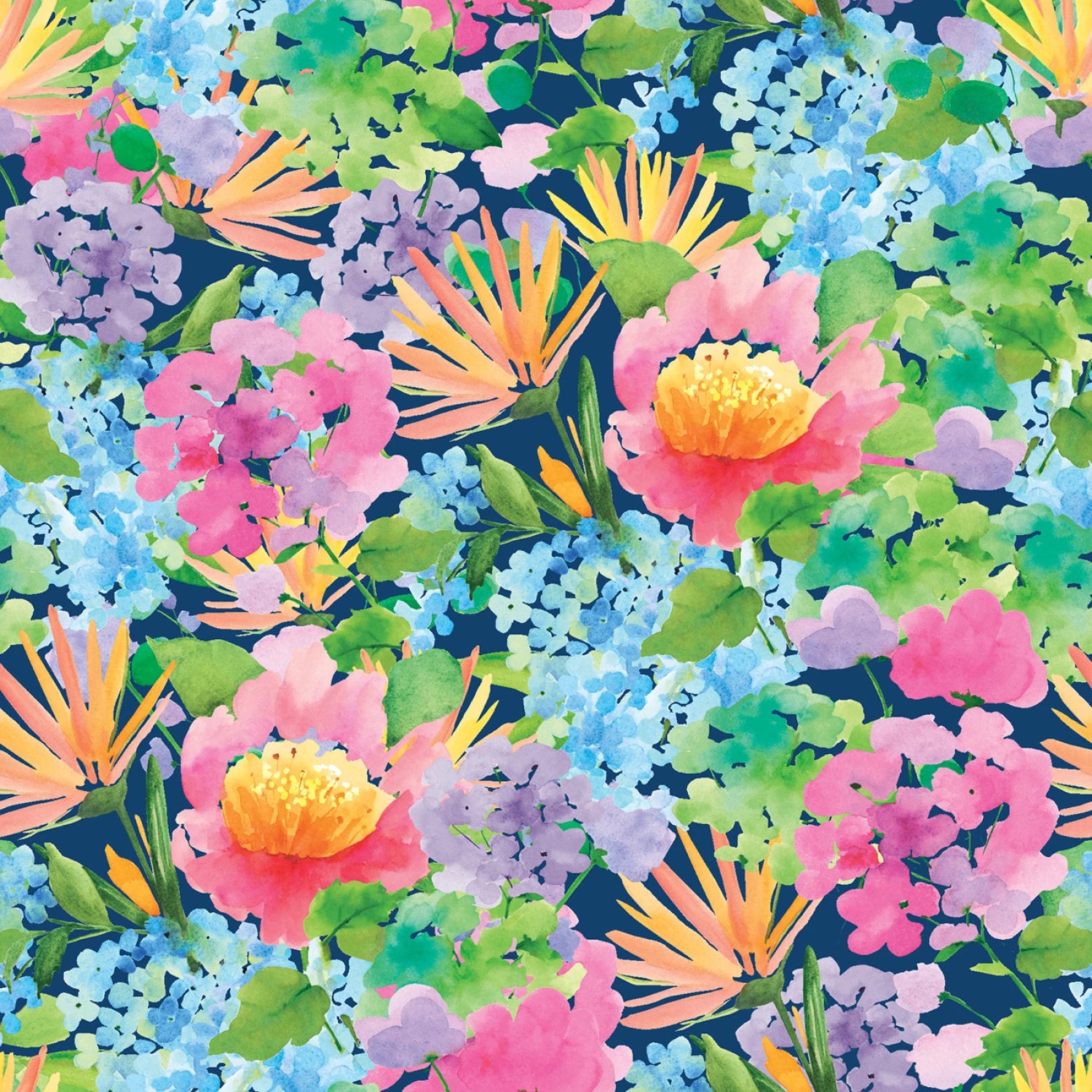 Bows & Blooms | Navy Floral Collage by Color Pop Studio for Blank Quilting | 4535-77