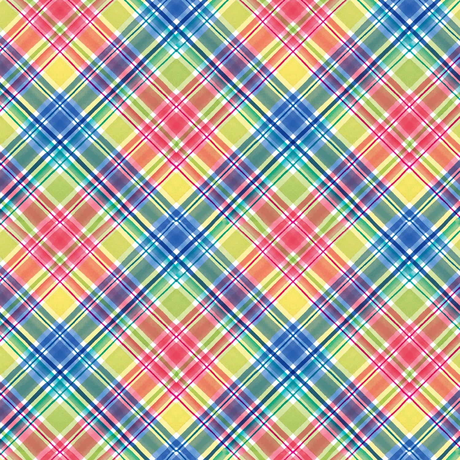Bows & Blooms | Blue Bias Plaid by Color Pop Studio for Blank Quilting | 4536-70