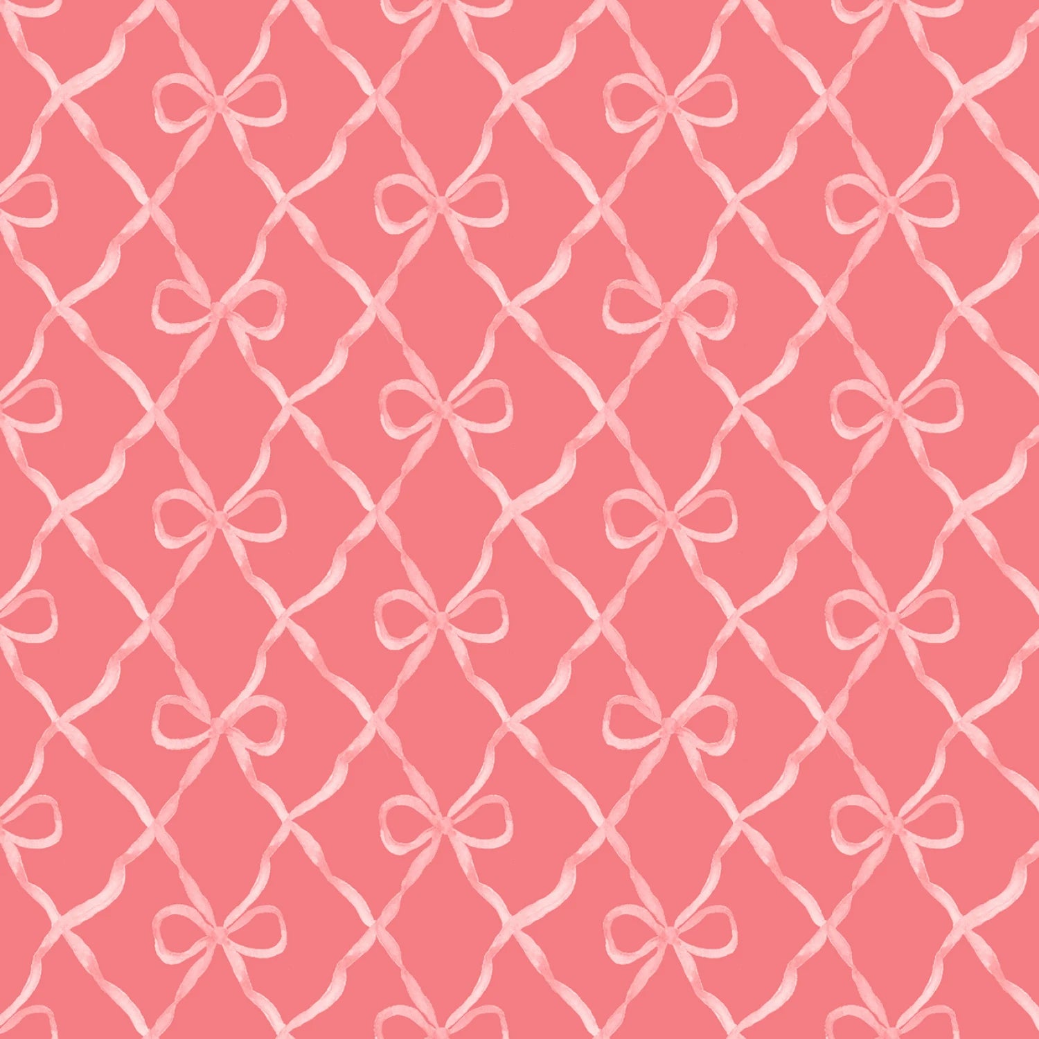 Bows & Blooms | Coral Bows by Color Pop Studio for Blank Quilting | 4541-30