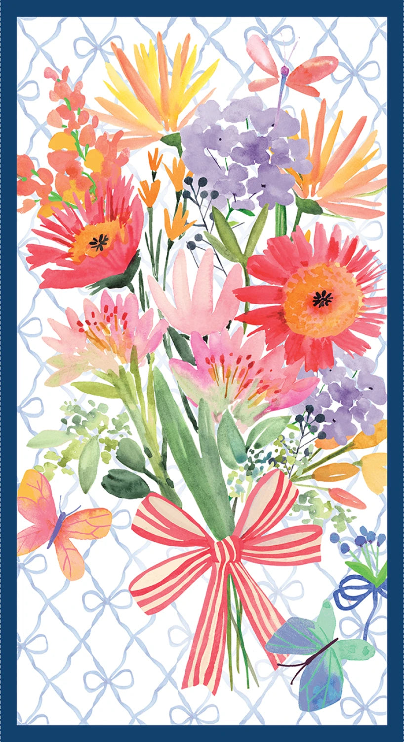 Bows & Blooms | 24" Panel by Color Pop Studio for Blank Quilting | 4543P-01
