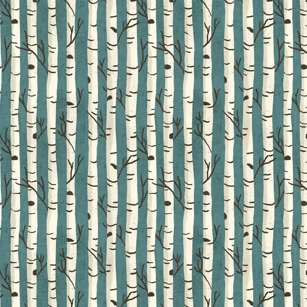 Winter Solstice | Teal Birch Trees by Bridgett Stahlman for Blank Quilting | 4986-76