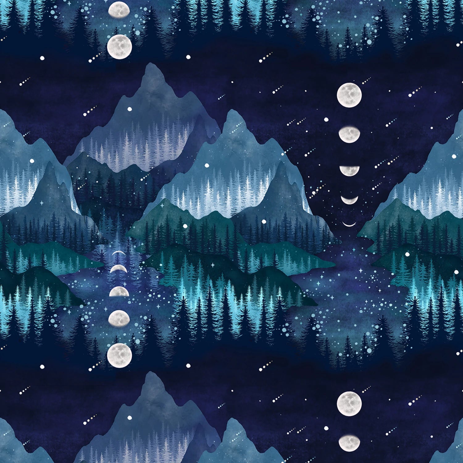 Moondance | Midnight Moonlit River by Episodic Drawing for Blank Quilting | 5032-75