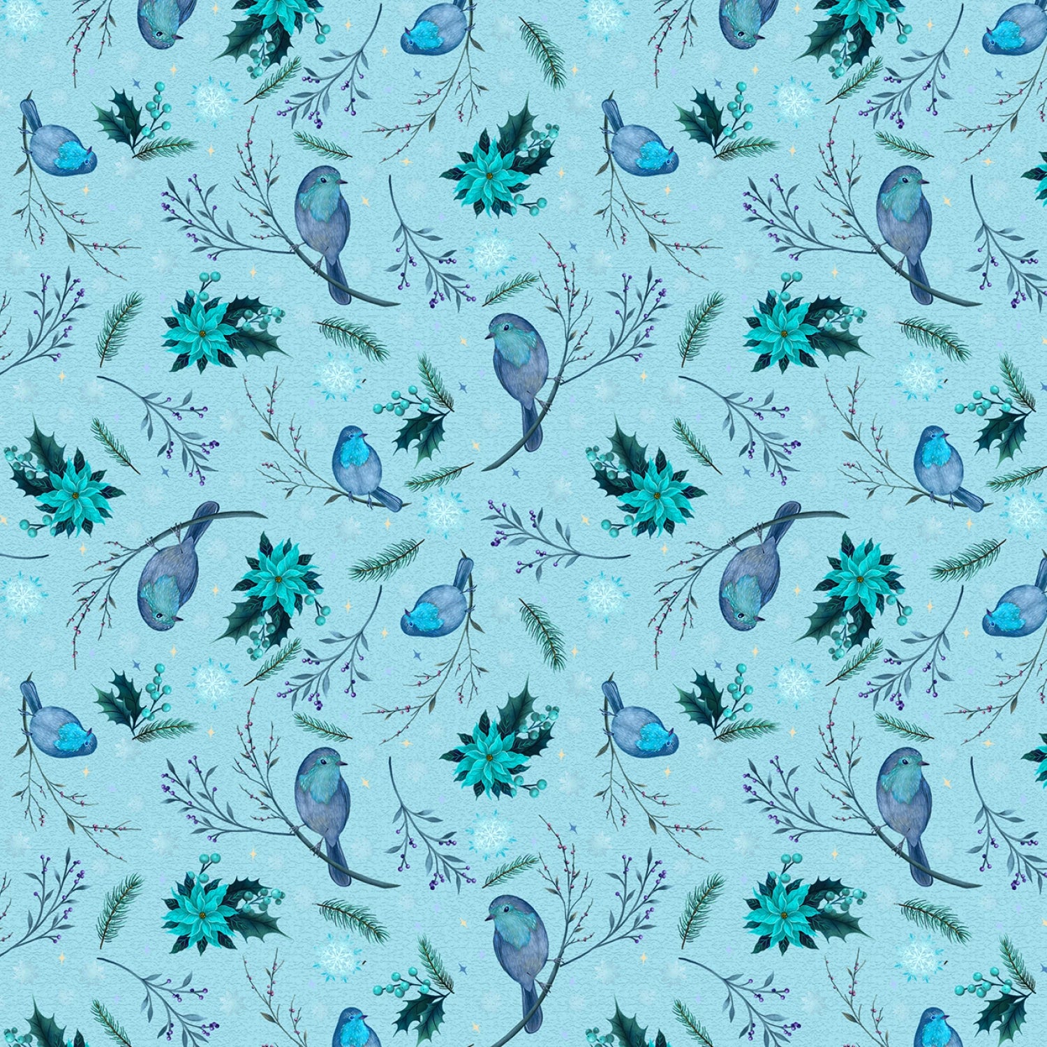 Moondance | Sky Winter Bird Allover by Episodic Drawing for Blank Quilting | 5037-70