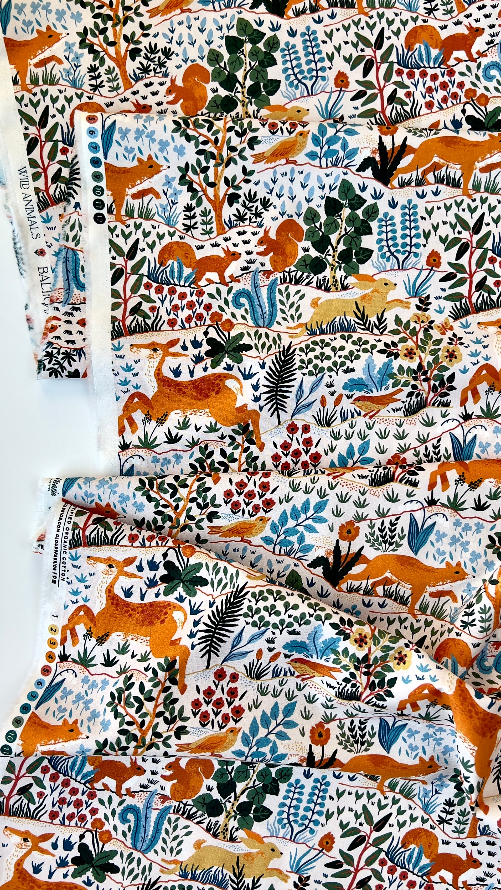 Baltic Woodland - Wild Animals Light Organic Cotton from Cloud9 Fabrics