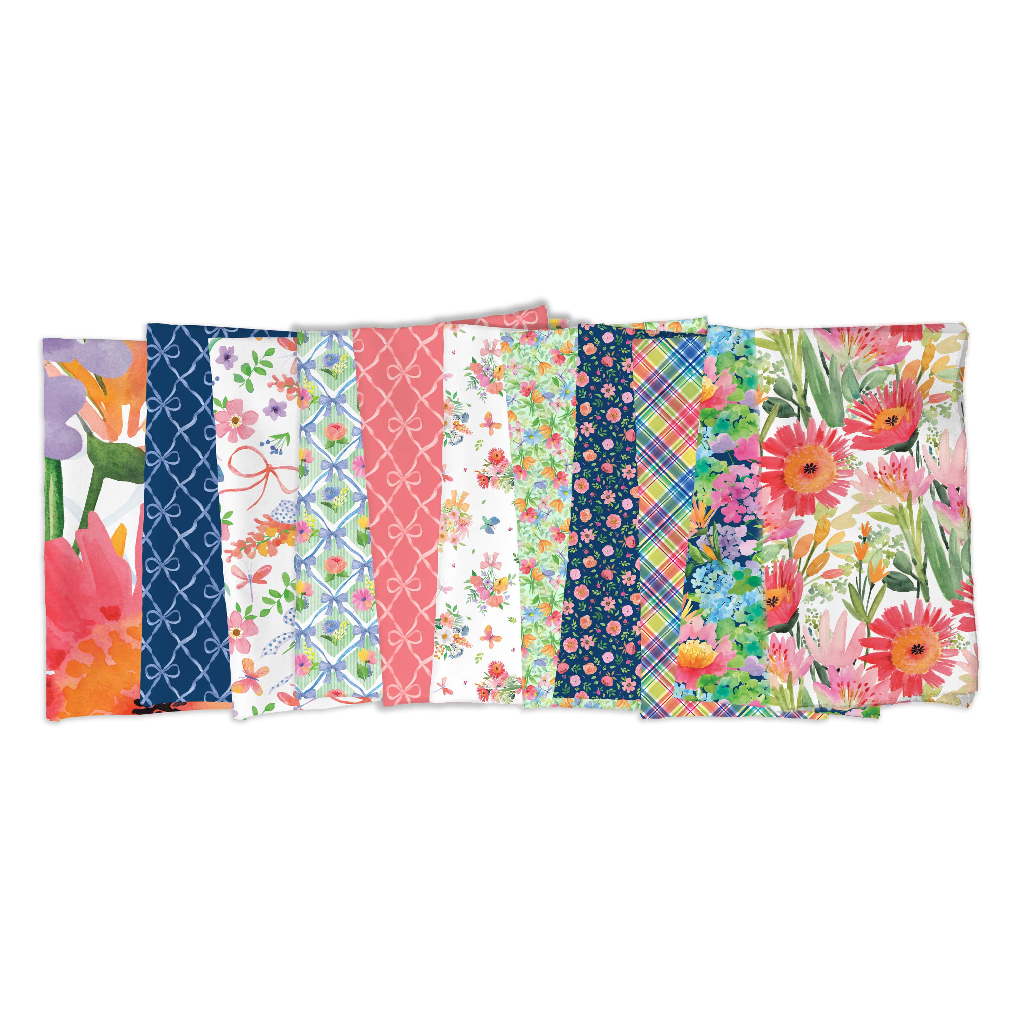 Bows & Blooms | White Small Bouquets by Color Pop Studio for Blank Quilting | 4539-01