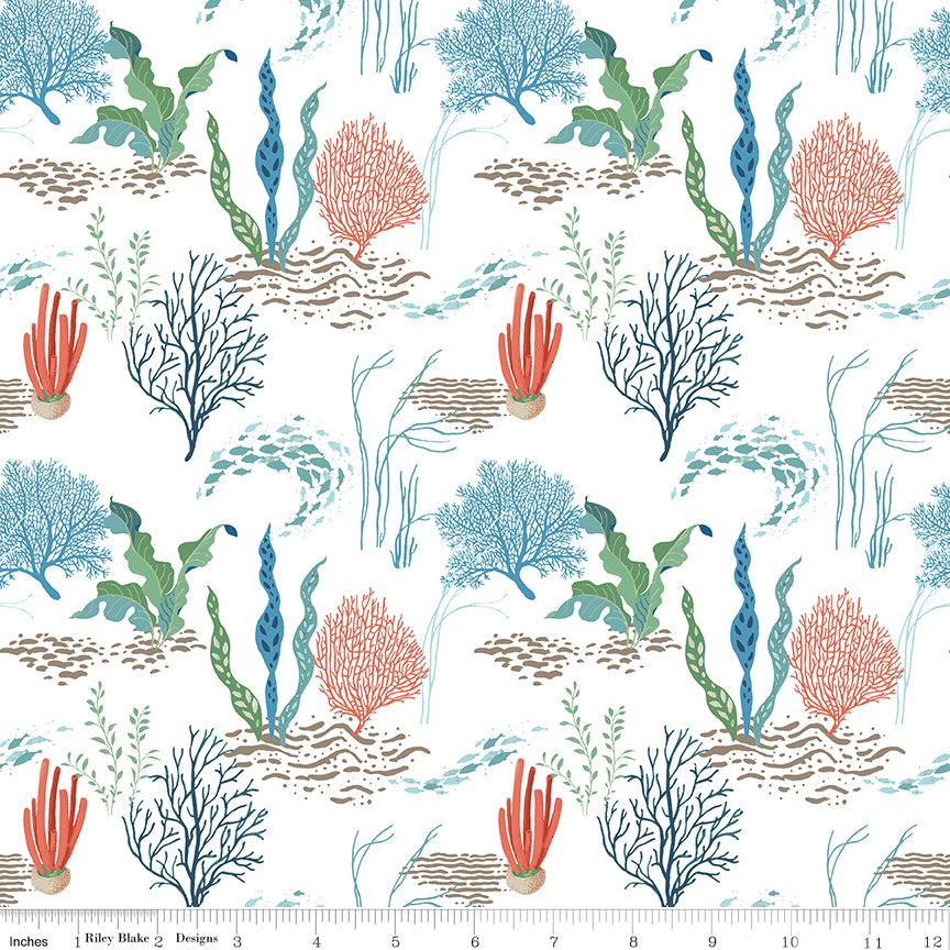 Free as the Ocean | Reef White by Lisa Audit for Riley Blake | C14801-WHITE
