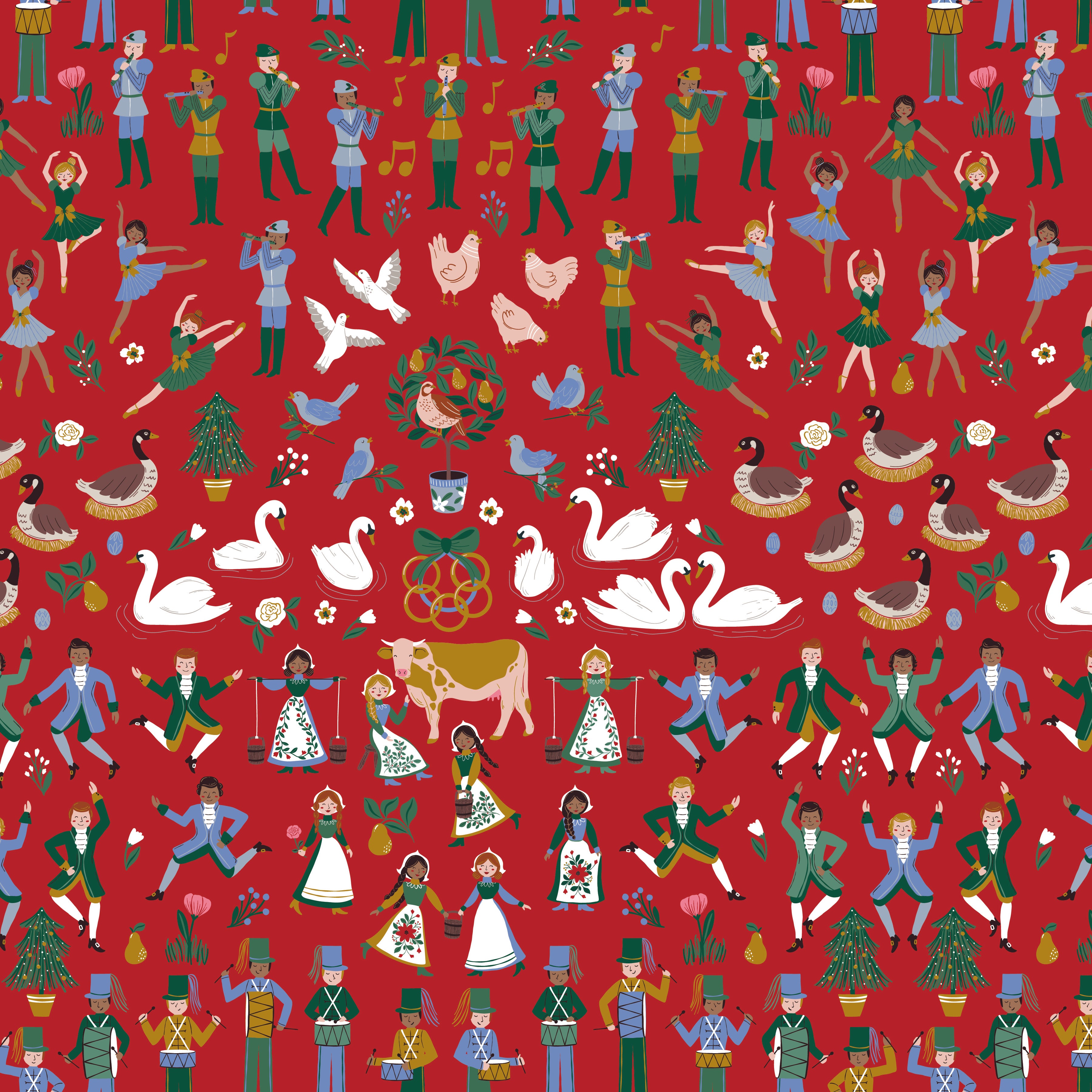 A Pear-fect Christmas | Twelfth Day Red by Cayla Naylor for Riley Blake | C14970-RED