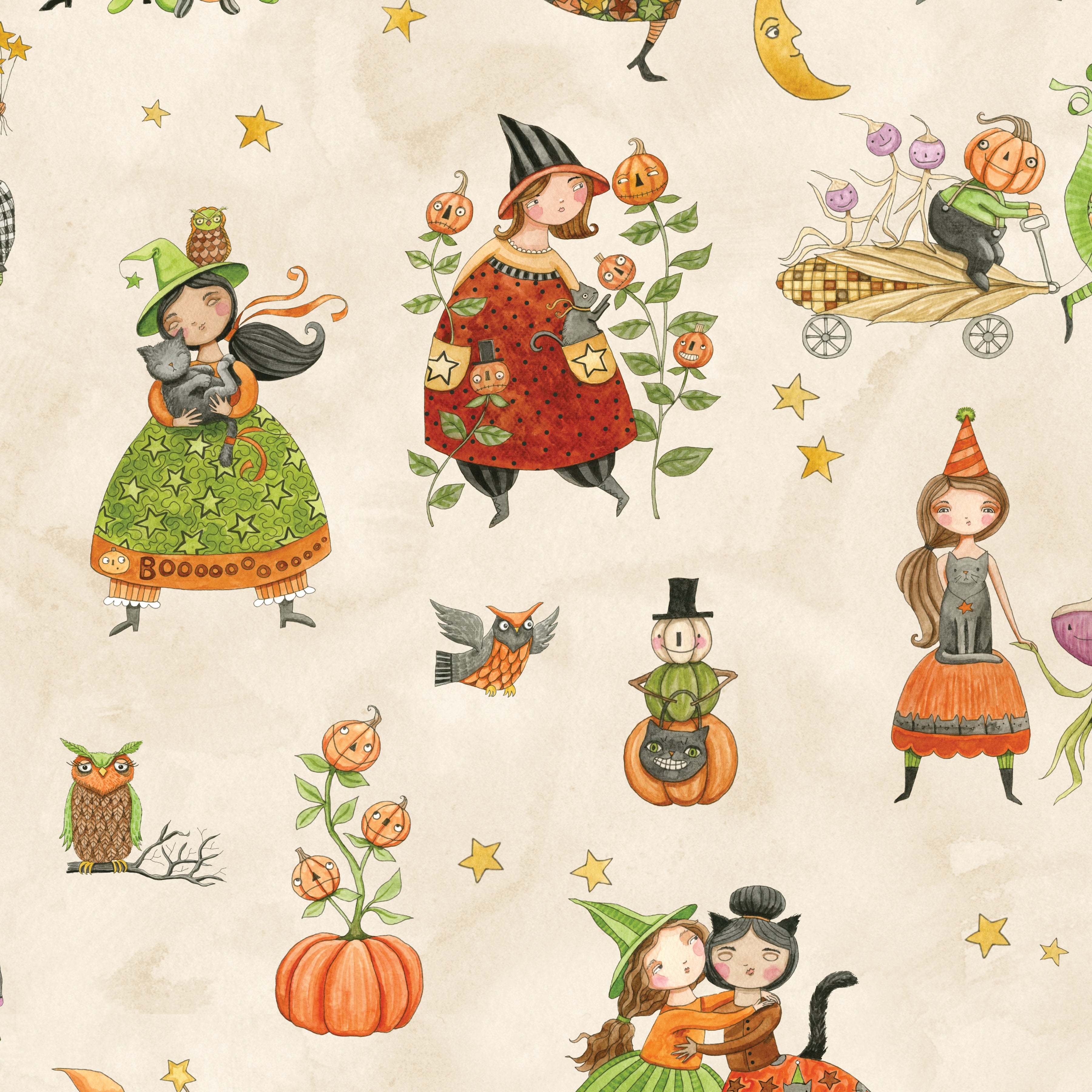Ghoul Friends | 2.5" Strip Roll by Teresa Kogut for Riley Blake | 40 pcs