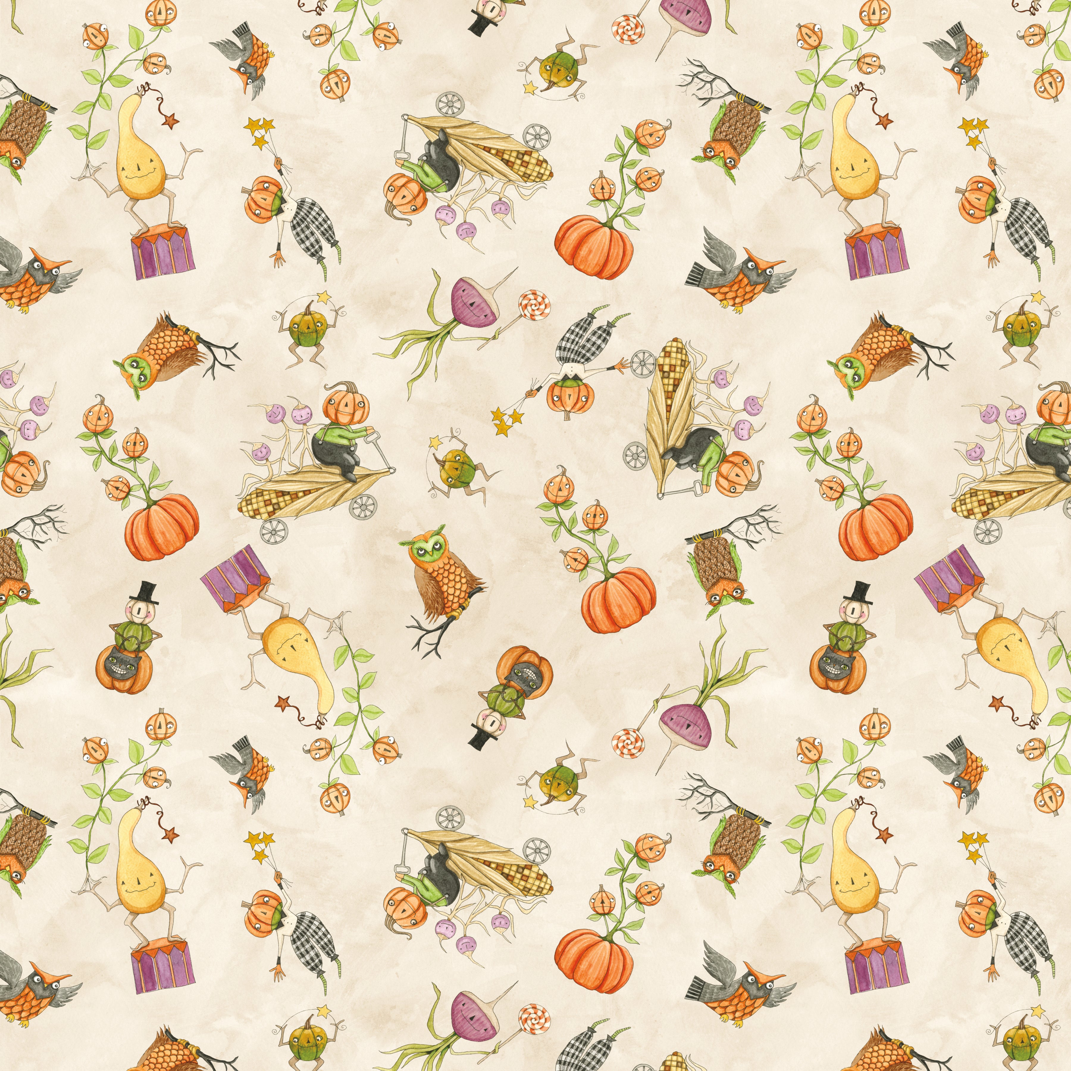 Ghoul Friends | Gourds Toss Cream by Teresa Kogut for Riley Blake | C16051 -CREAM