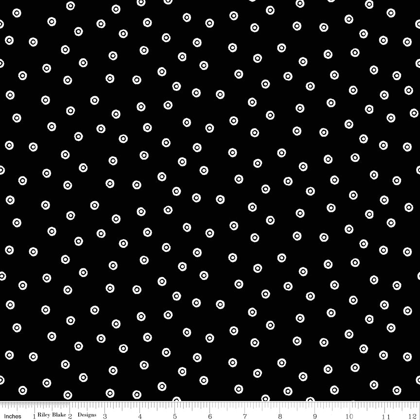 Scary Scraps | Dress Dots - Black by J. Wecker Frisch for Riley Blake | C17609-BLACK