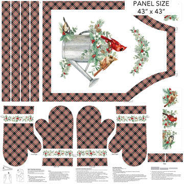Home for Christmas | Apron Panel by Deborah Edwards for Northcott | C28922-10 | 100% Cotton Canvas