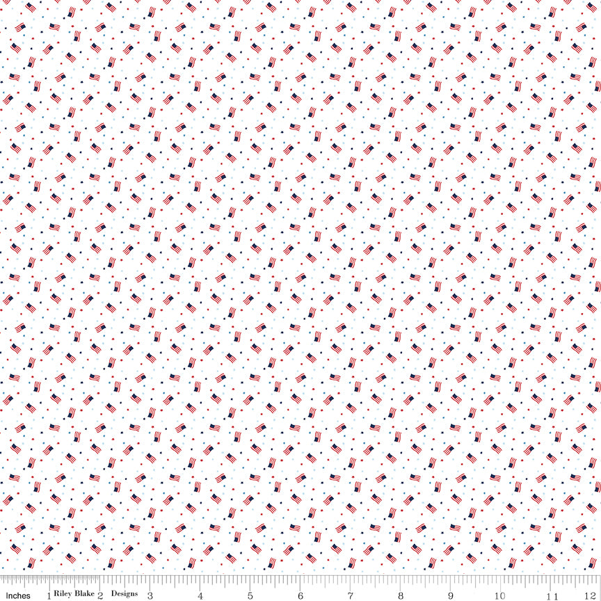 Seasonal Basics | Grand Ol' Flag White by Christopher Thomspon | C767-WHITE