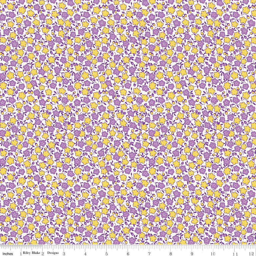 Storytime 30's | Flower Toss Purple by Penny Rose Studio | C8454-PURPLE
