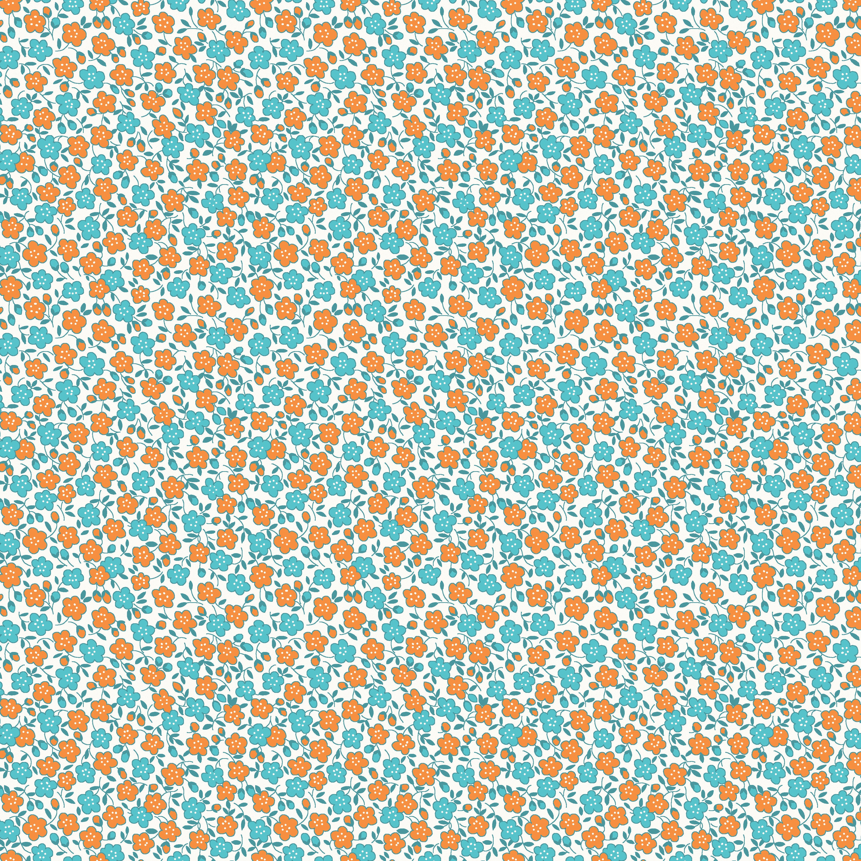 Storytime 30's | Flower Toss Teal by Penny Rose Studio | C8454-TEAL