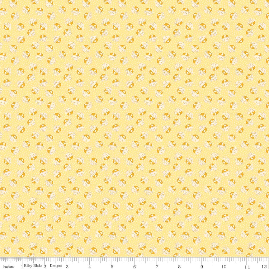 Storytime 30's | Yellow Kitties in Bowls by Penny Rose Studio | C8456-YELLOW