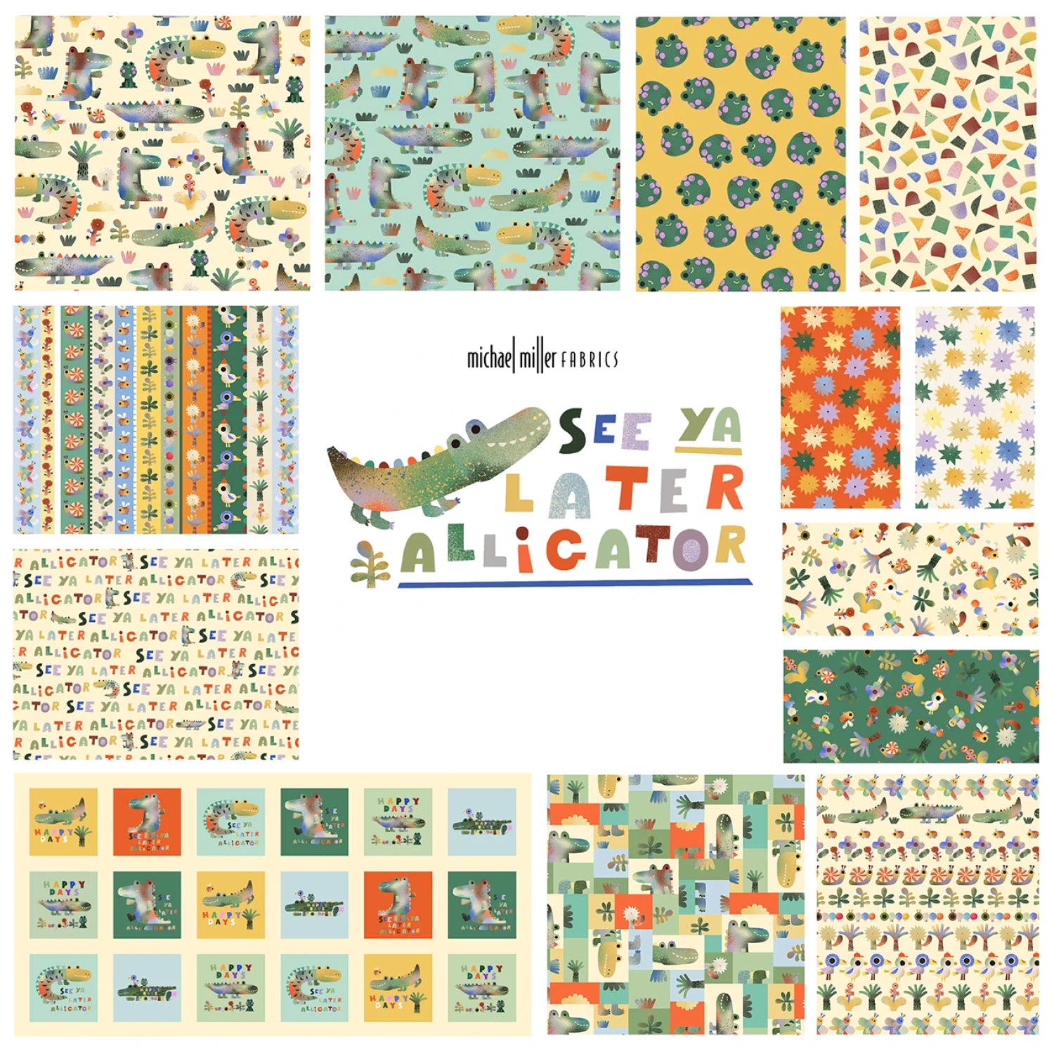 See Ya Later Alligator | Chomp Chomp - Mint by Michael Miller Fabrics | DCX12555-MINT