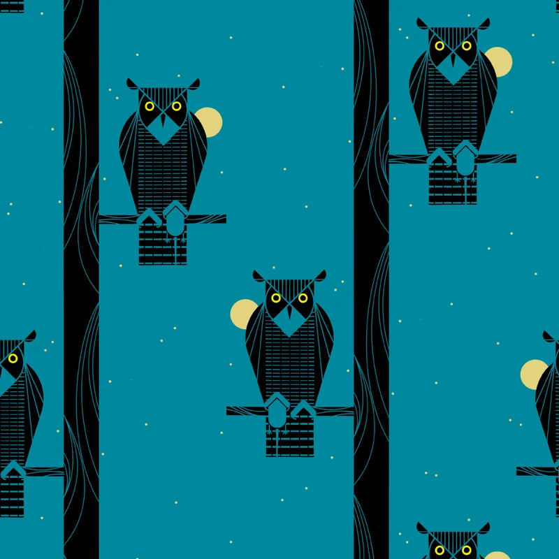 Iconic Vol. 2 | Moon Owl by Charley Harper for Birch Fabrics | CH-234 | 100% Organic Cotton