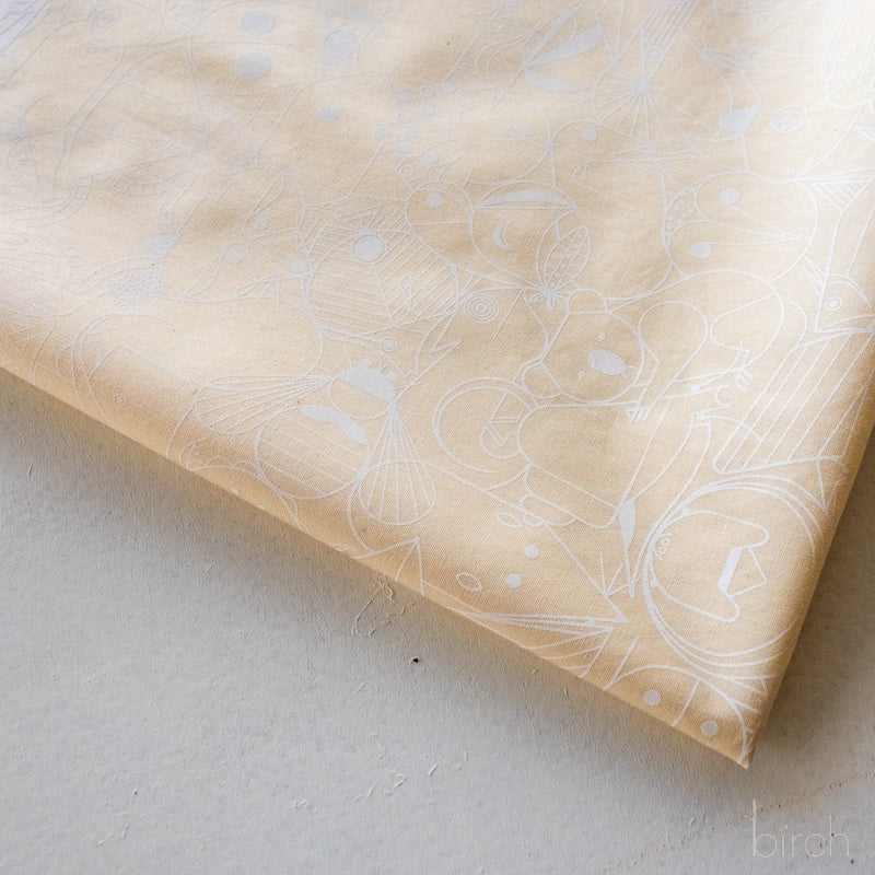 End Papers | Cream by Charley Harper for Birch Fabrics | CH-300-CREAM | 100% Organic Cotton
