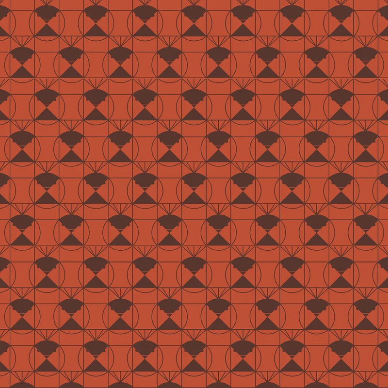 End Papers | Chickadee Chocolate Cherry by Charley Harper for Birch Fabrics | CH-436-CHOCCHERRY | 100% Organic Cotton