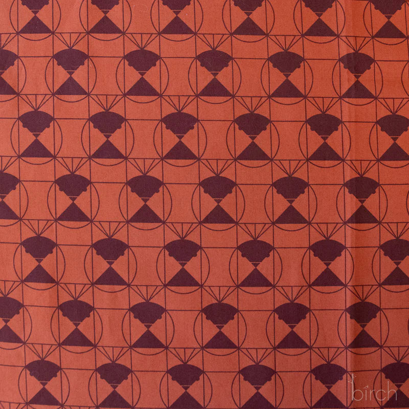 End Papers | Chickadee Chocolate Cherry by Charley Harper for Birch Fabrics | CH-436-CHOCCHERRY | 100% Organic Cotton