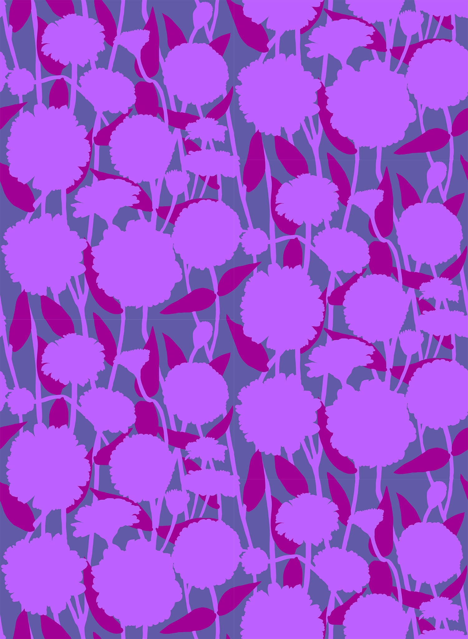 Silhouette | Pompom - Grape by Anna Maria Textiles | Linen/Cotton Blend Fabric