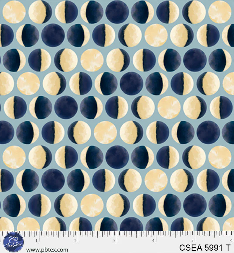 Celestial Seasons | Phases of the Moon by Jacqueline Wild for P&B Textiles | CSEA5991-T