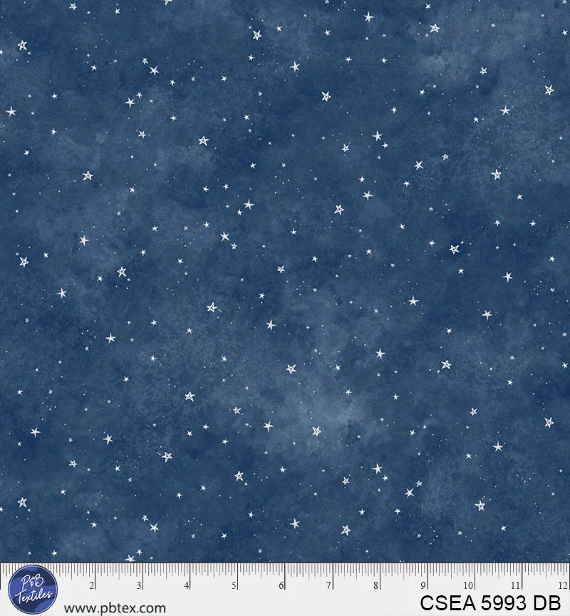 Celestial Seasons | Starry Sky - Dark Blue by Jacqueline Wild for P&B Textiles | CSEA5993-DB