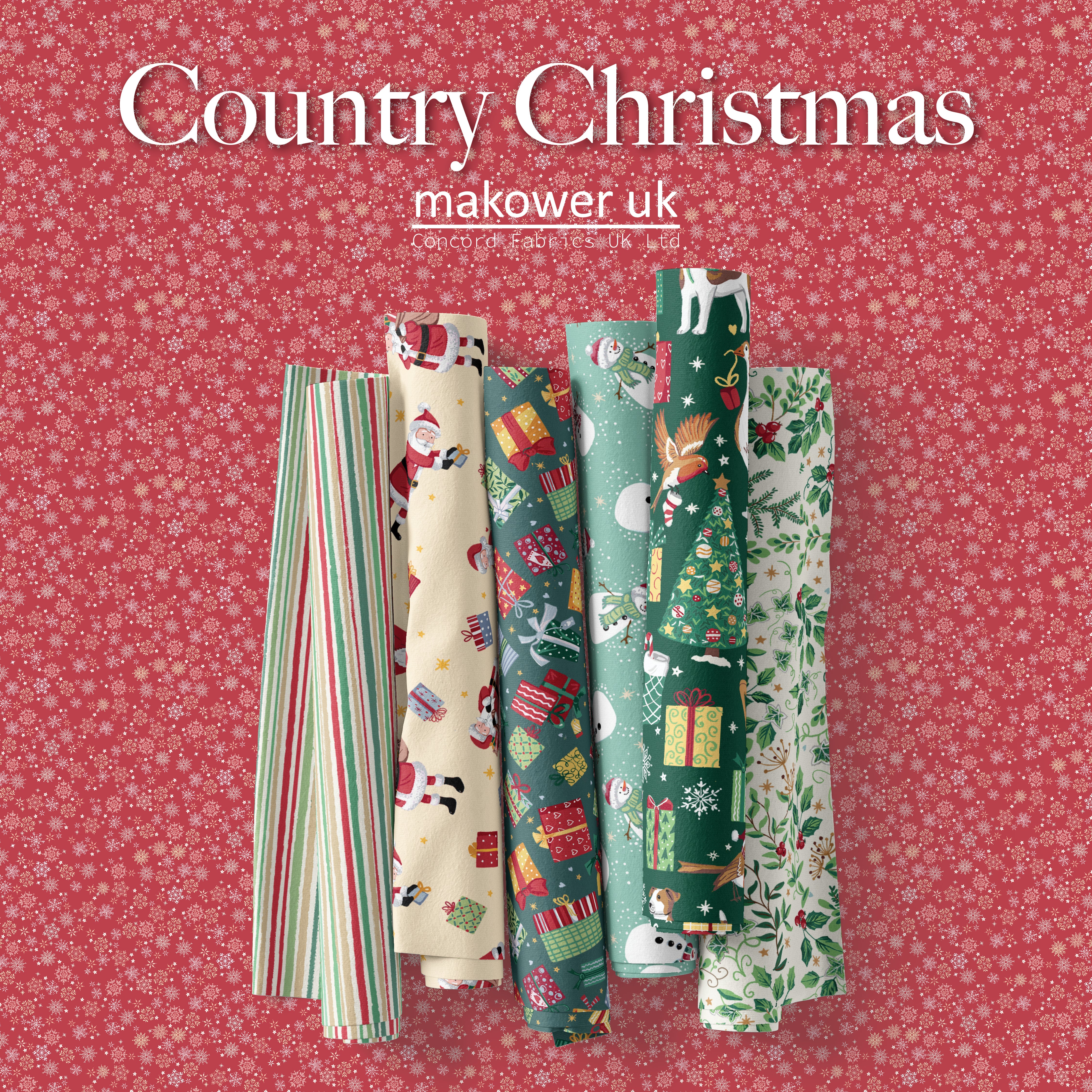 Country Christmas | Friends Teal by Makower Uk for Andover Fabrics | MU-230-T