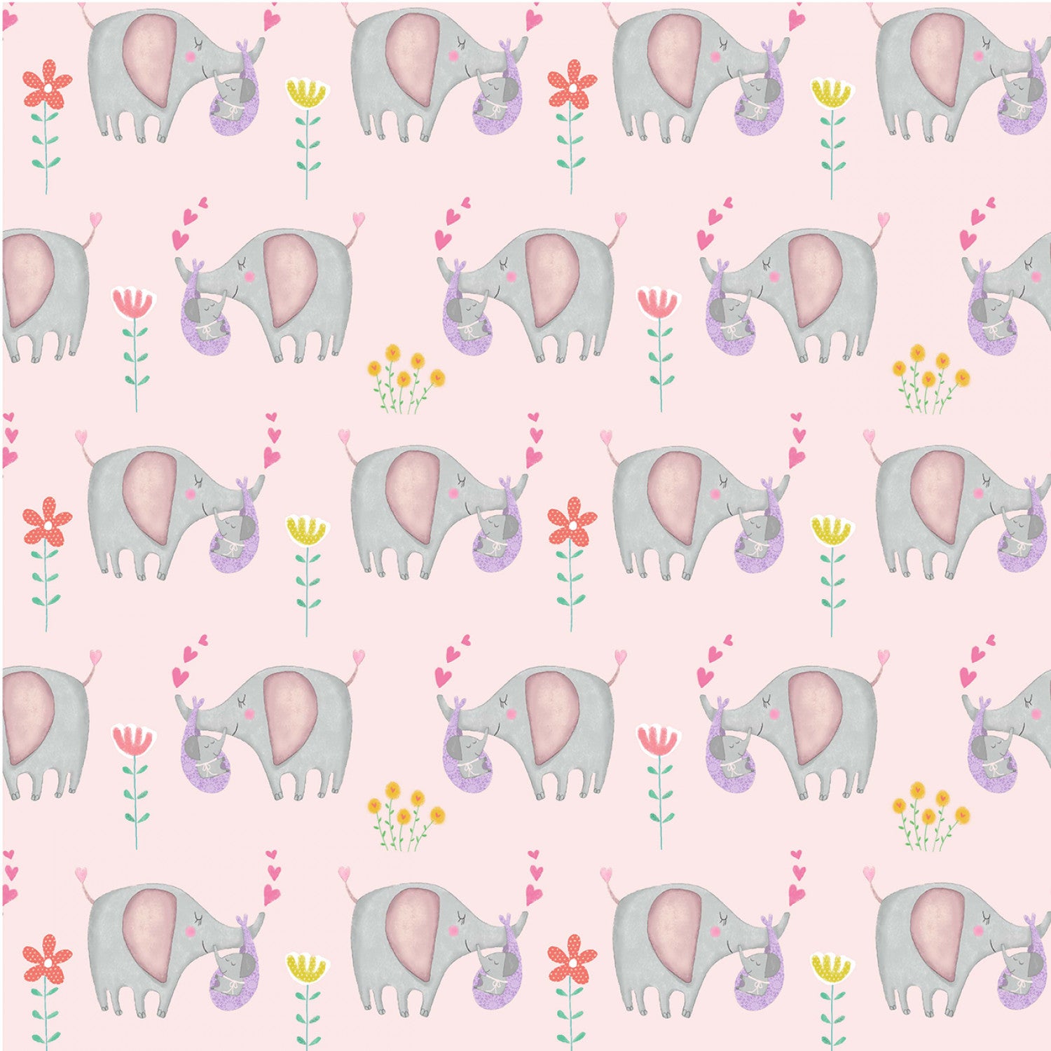 Baby Love - Pink Baby Elephant by Tracy Cottingham for Michael Miller Fabrics