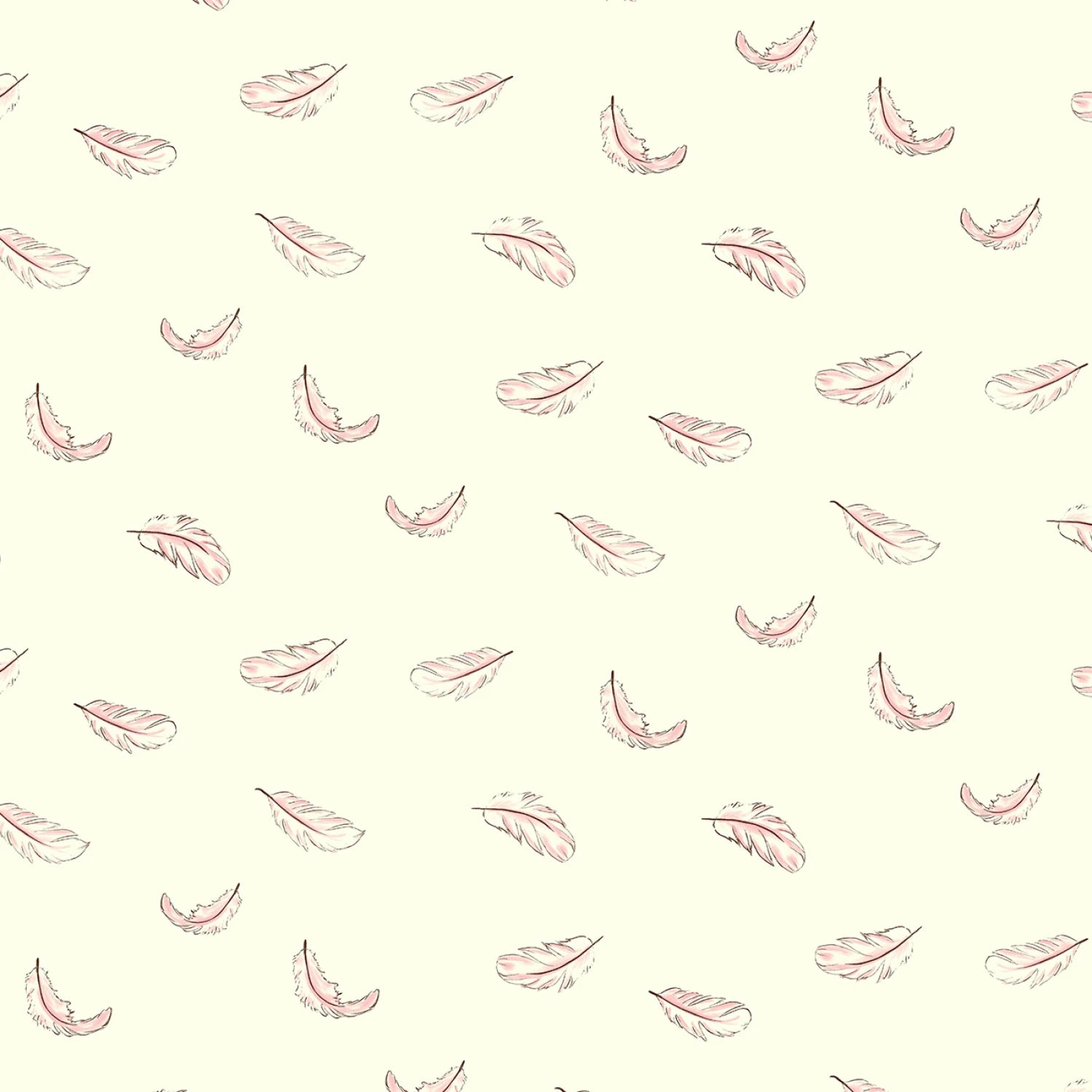 Swan Lake | Floating Feathers - Cream by Belle & Boo for Michael Miller | DDC12595-CREM